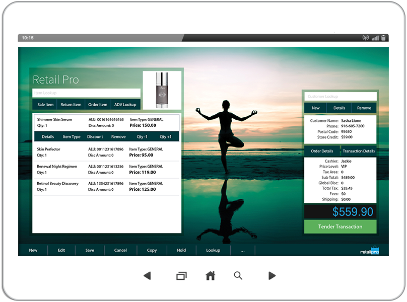 screenshot of Retail Pro
